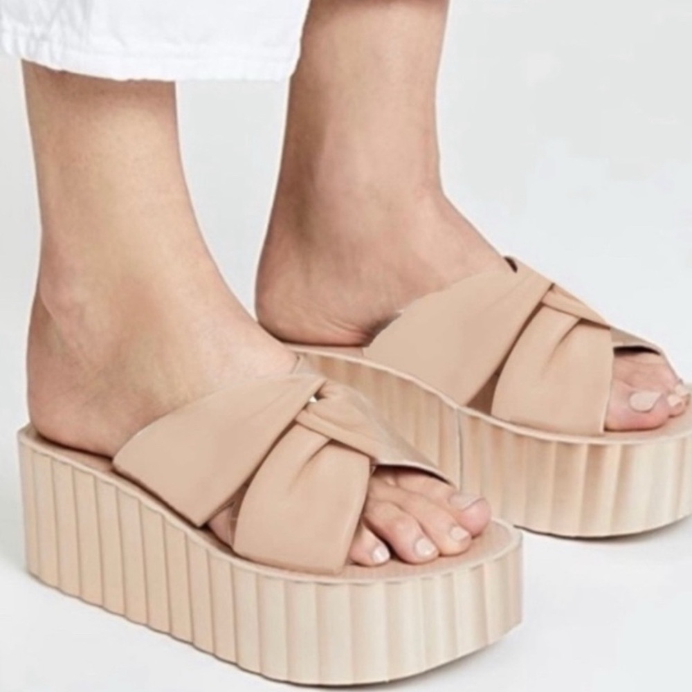 Tory Burch Cream Platform Sandals